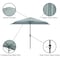 Pure Garden 9ft Half Umbrella with Base, Dusty Green 50-LG1045 - alternate 3